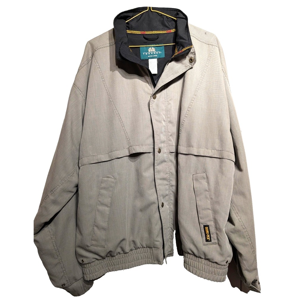 VTG Tourney Jacket‎ Mens XL Gray Waterproof Vented Golf Bomber Windbreaker Logo